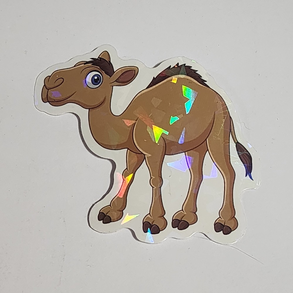Camel Sticker Decal Cartoon Shiny Holographic Prismatic 2.5 inch NEW